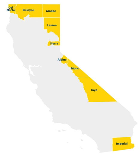 image of CA's nine county "deserts"